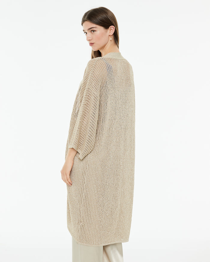 system action Kimono largo de punto calado de lúrex En oferta