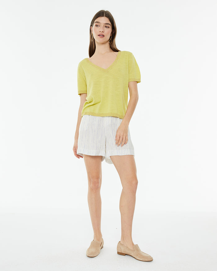system action Jersey cuello pico de manga corta con detalle tira escote Oferta exclusiva