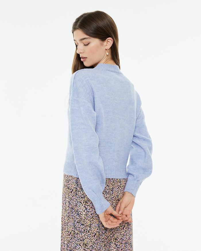 system action Jersey de mujer escote pico cierre triple botón delantero Ofertas de temporada