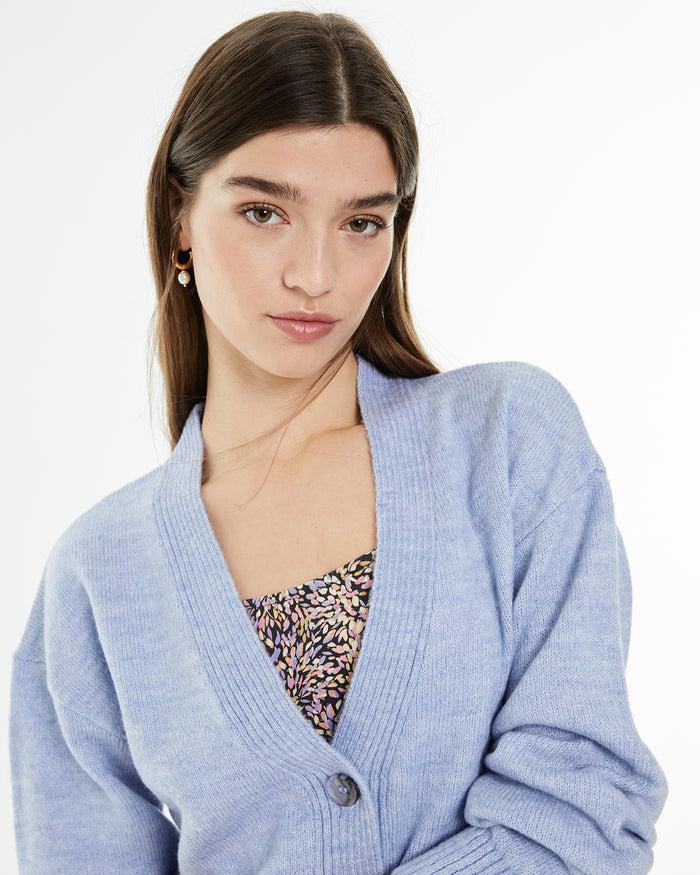 system action Jersey de mujer escote pico cierre triple botón delantero Ofertas de temporada