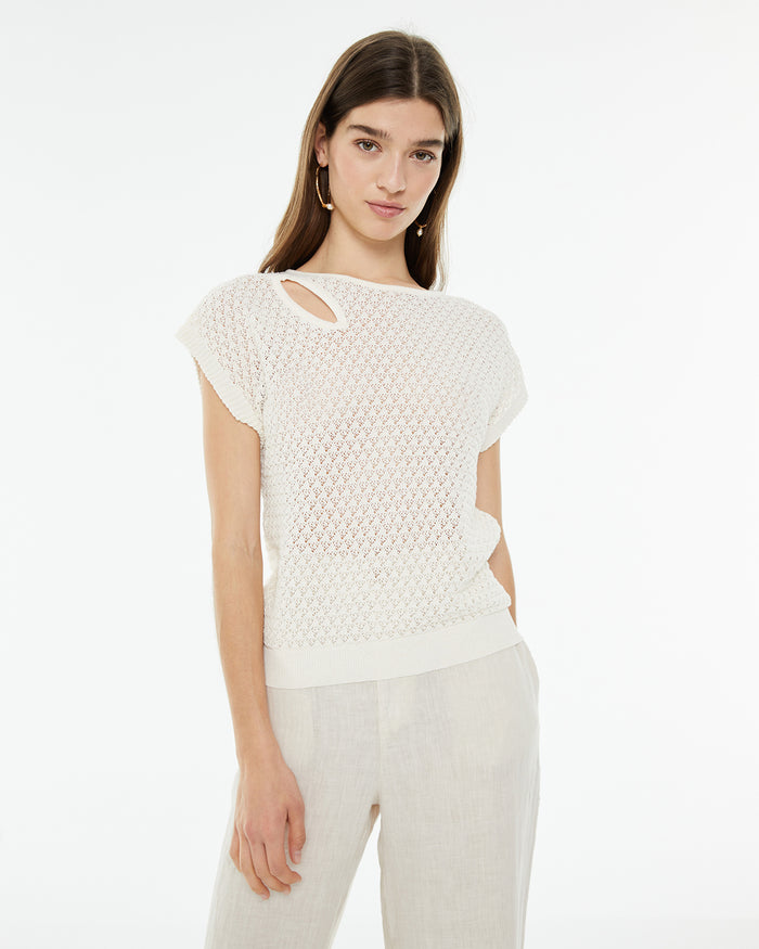 system action Jersey calado de manga corta con detalle cut-out en hombro