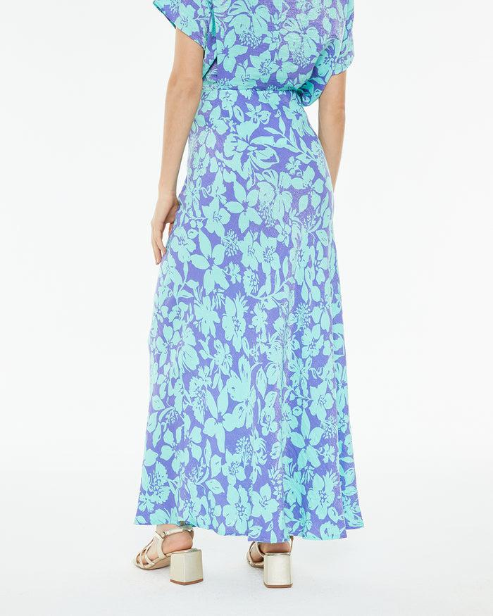 system action Falda midi estampado floral grande Devoluciones gratuitas