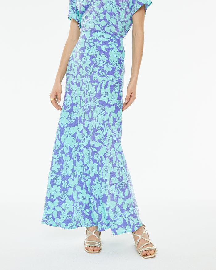system action Falda midi estampado floral grande Devoluciones gratuitas