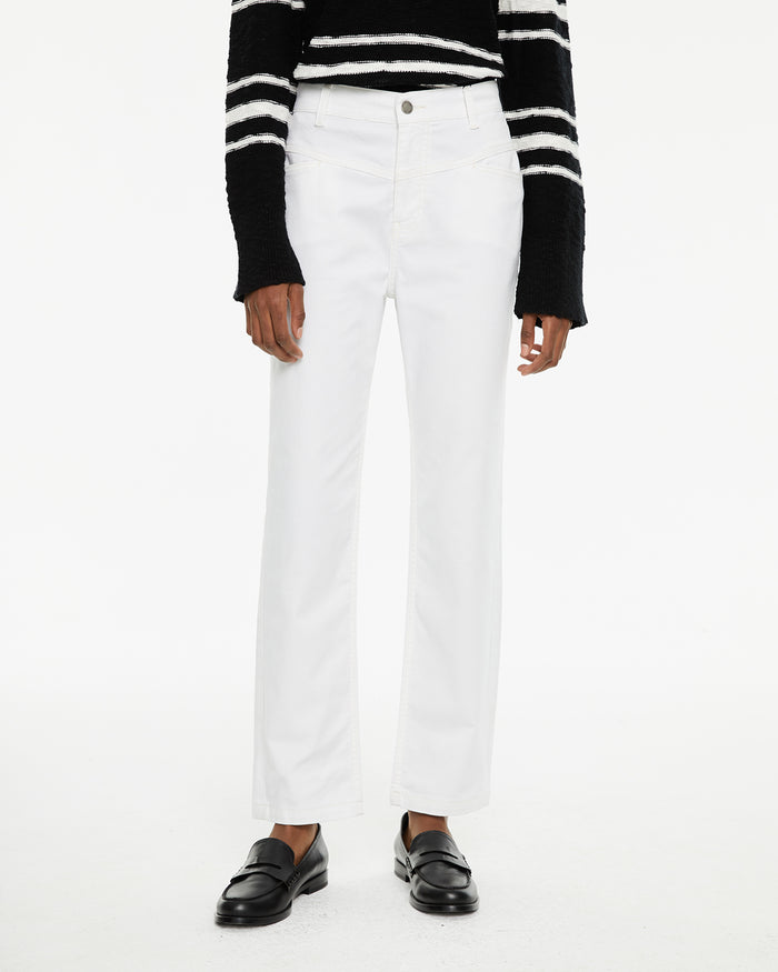 system action Pantalón vaquero blanco regular fit tiro medio Ofertas de temporada