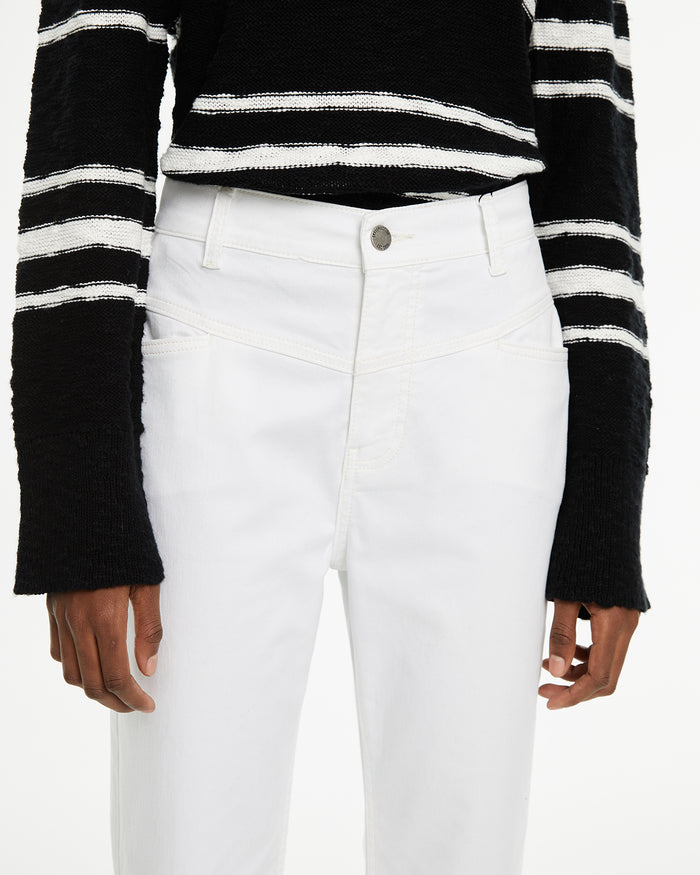 system action Pantalón vaquero blanco regular fit tiro medio Ofertas de temporada