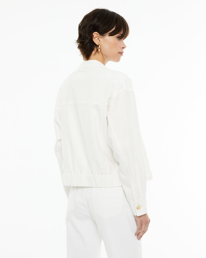 system action Chaqueta tejido lino algodón de cuello mao Outlet