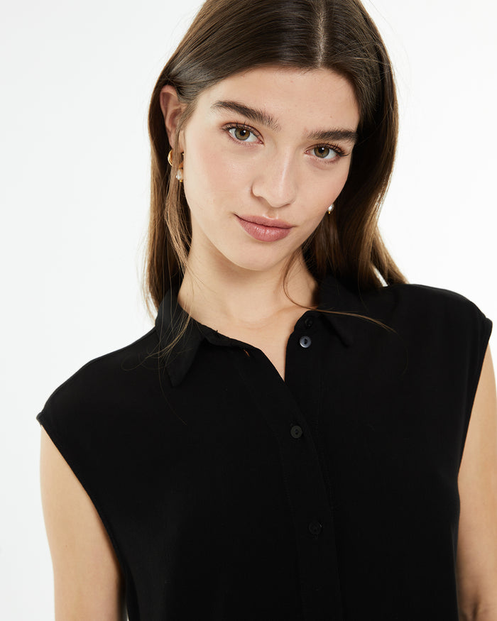system action Camisa fluida oversize sin mangas Rebajas de fábrica