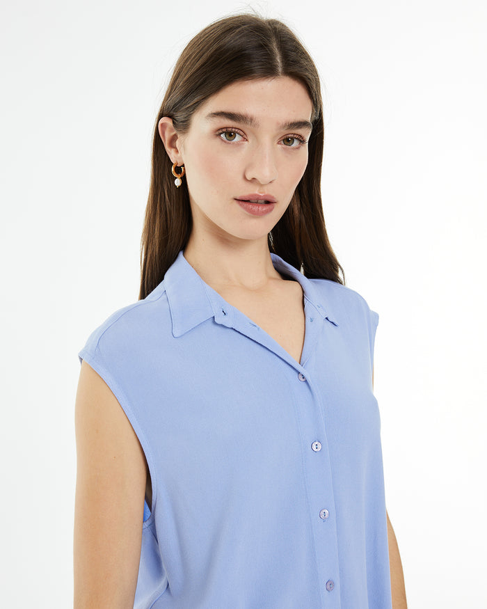 system action Camisa fluida oversize sin mangas Los más vendidos