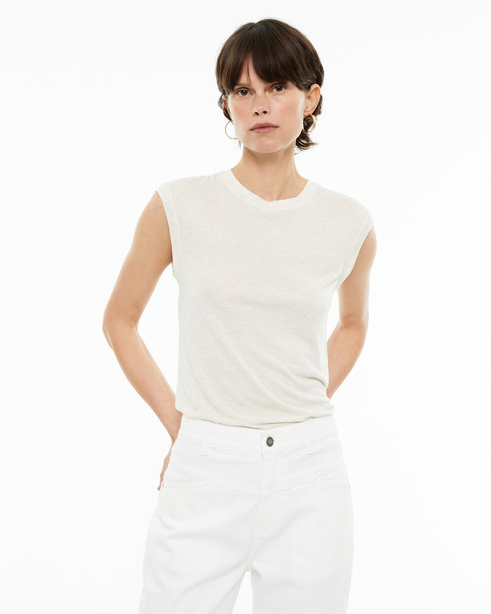 system action Camiseta lino efecto vigoré con tejido flamé