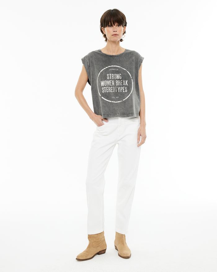 system action Camiseta sin mangas estampado día de la mujer Venta caliente