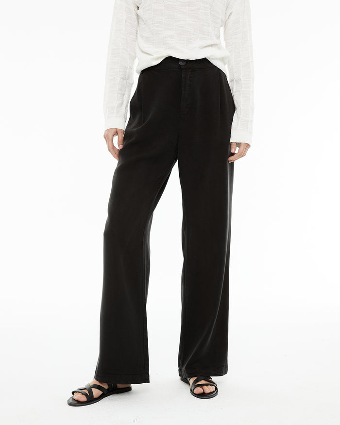 system action Pantalón ancho cupro con goma en cintura Rebajas top