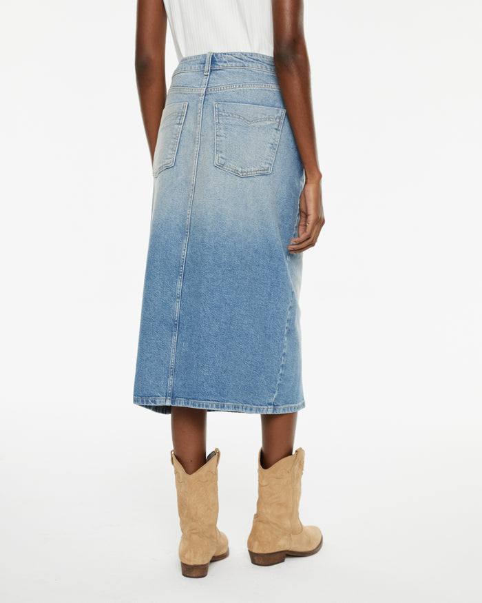 system action Falda denim larga con bolsillos delanteros Oferta especial