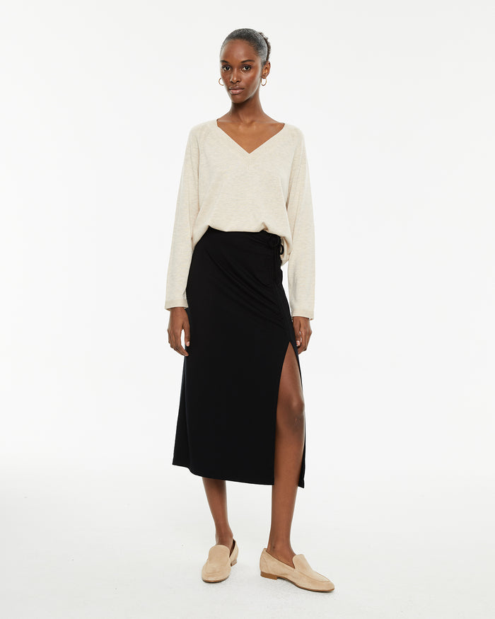 system action Jersey básico con lana cuello pico Grandes ahorros