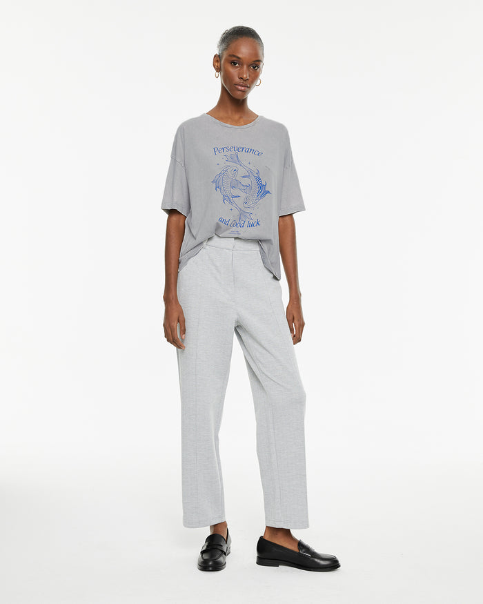 system action Camiseta oversize manga corta estampado peces Precio ultrabajo