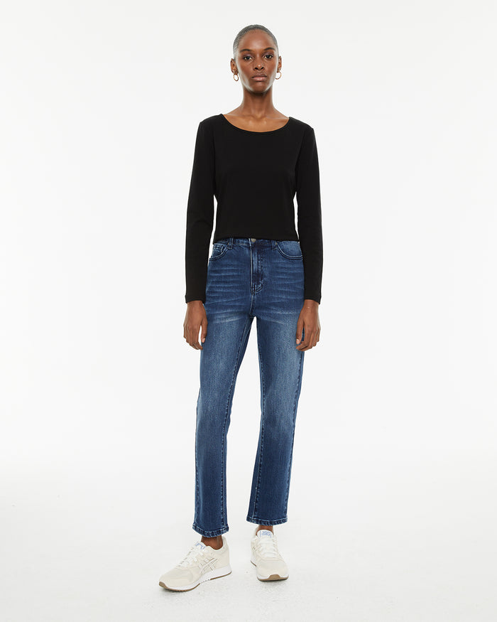 system action Jeans slim fit tiro medio cierre cremallera y botón