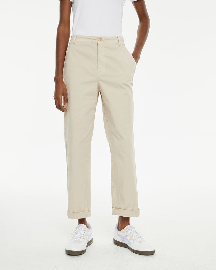 system action Pantalón recto tiro medio con pinzas delanteras Rebajas baratas