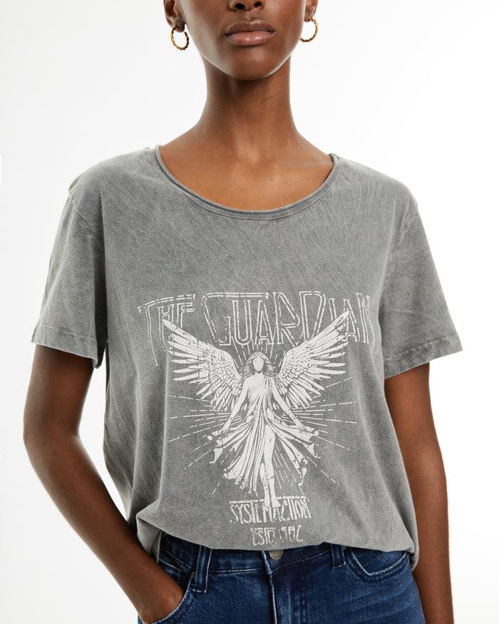 system action Camiseta algodón orgánico print ángel Tienda
