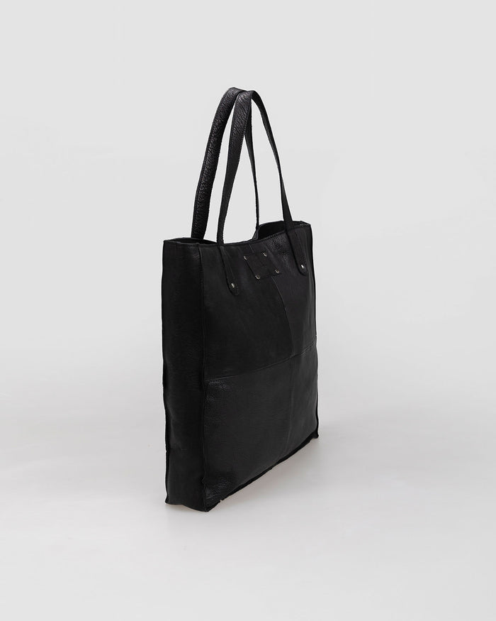 system action Bolso shopper de piel con asas de hombro Outlet