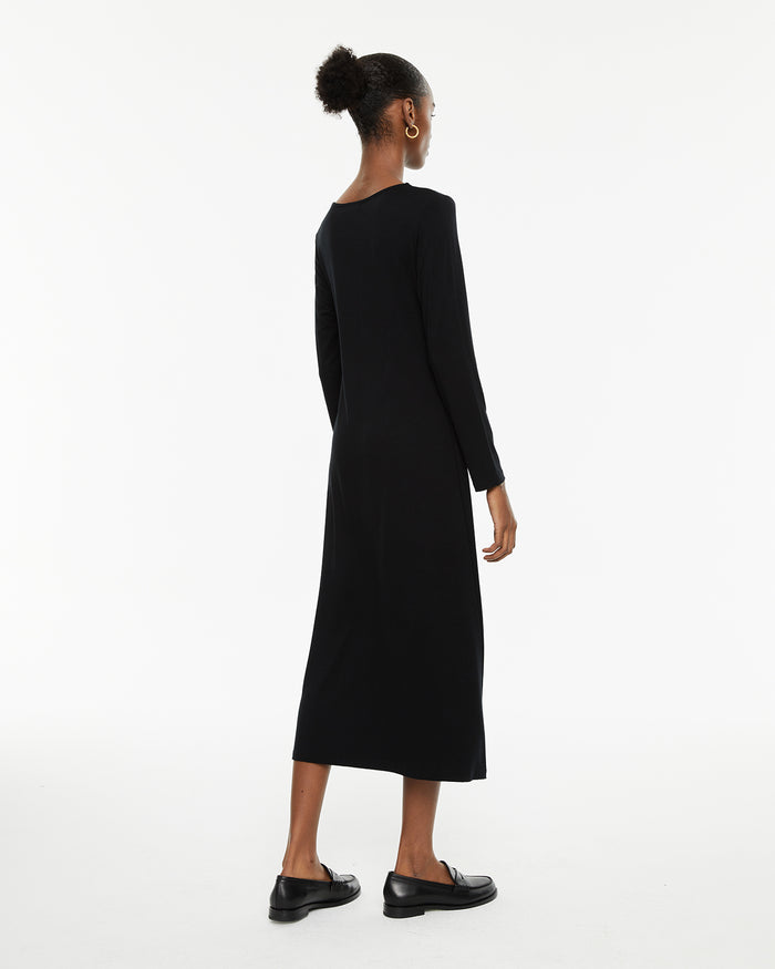 system action Vestido ajustado midi detalle cut out escote Mejor oferta