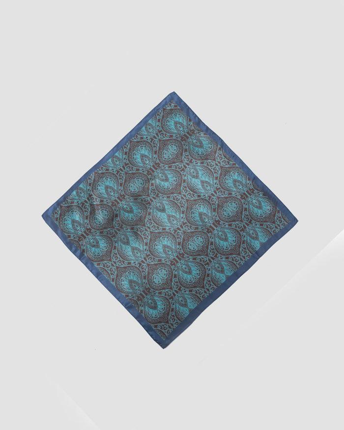 system action Pañuelo cuadrado satinado print bandana azul Solo hoy