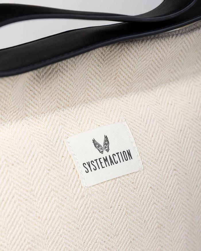 system action Bolso de tela con asa negra a contraste En oferta