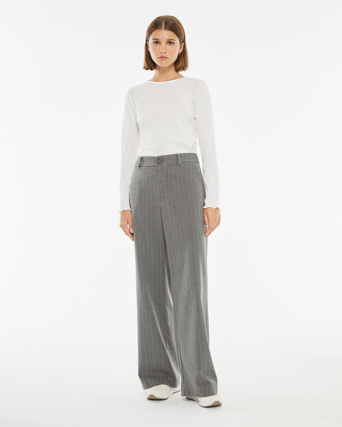 system action Pantalón raya dipomática gris