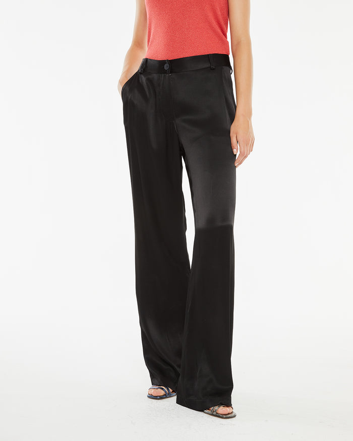 system action Pantalón largo de viscosa con detalle pinzas delanteras Ventas relámpago