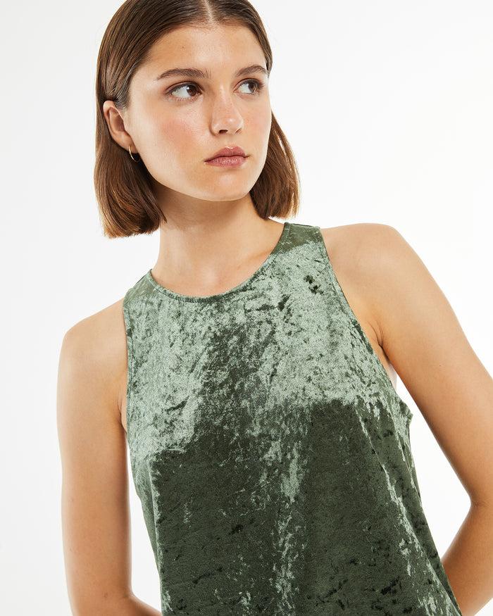 system action Top velvet cuello halter cierre lágrima Rebajas online