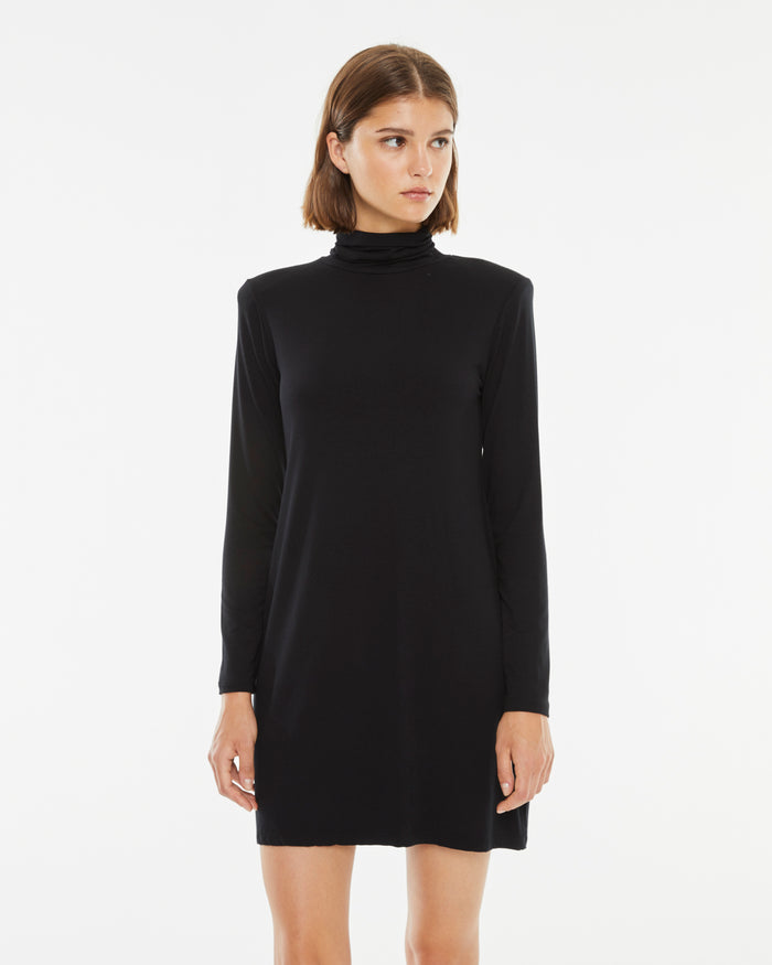 system action Vestido corto entallado con cuello perkins Rebajas top