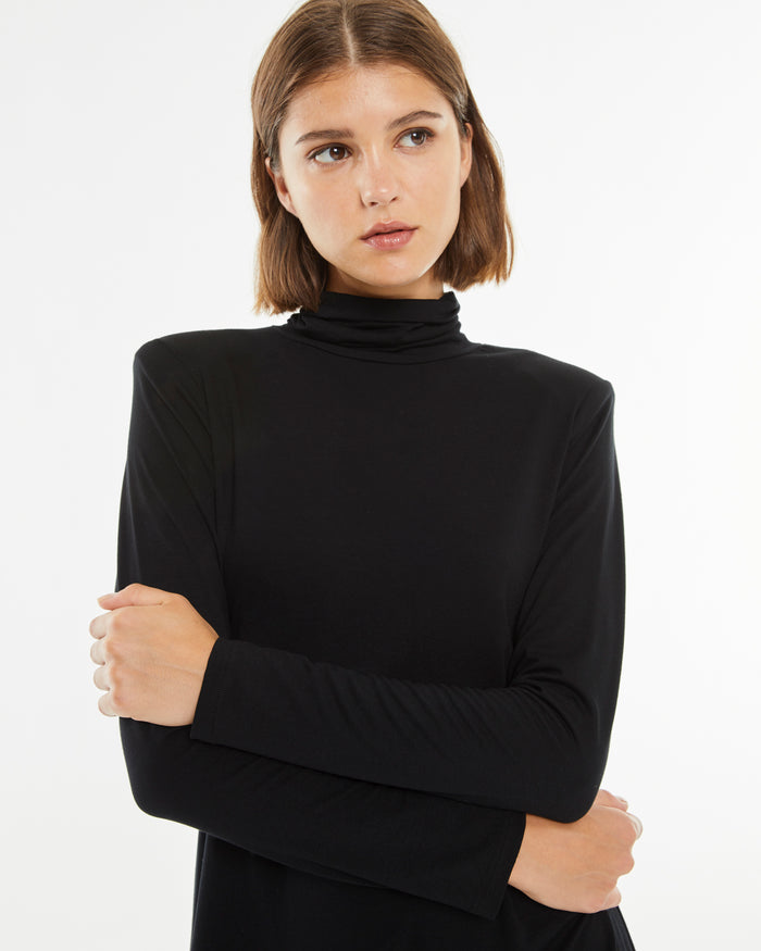 system action Vestido corto entallado con cuello perkins Rebajas top