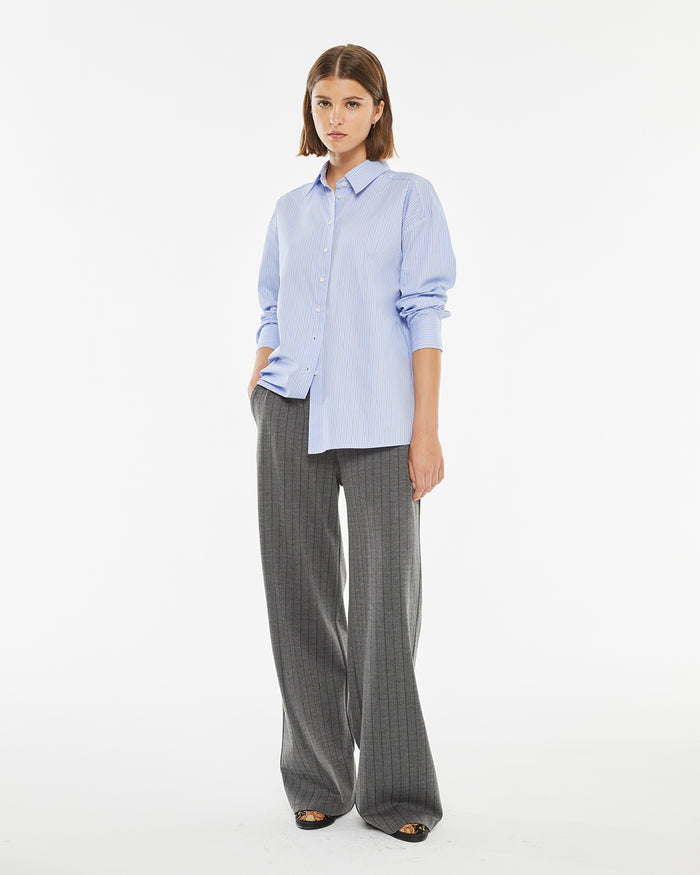 system action Camisa rayas azul con bolsillo frontal Envío gratis
