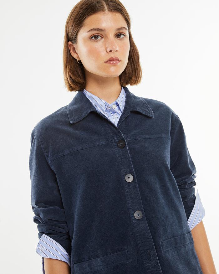 system action Chaqueta pana denim efecto lavado COMPRAR AHORA