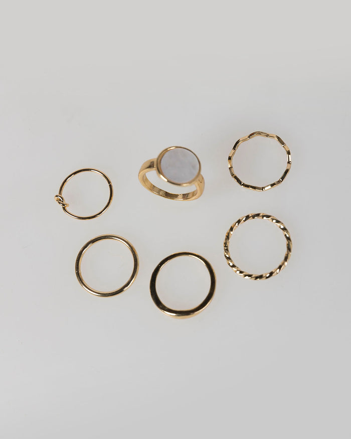 system action Set de seis anillos color oro Ofertas de temporada
