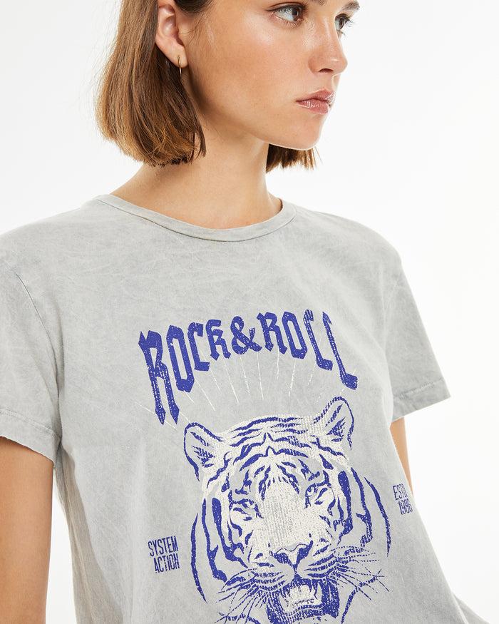 system action Camiseta algodón orgánico con estampado tigre Precio ultrabajo