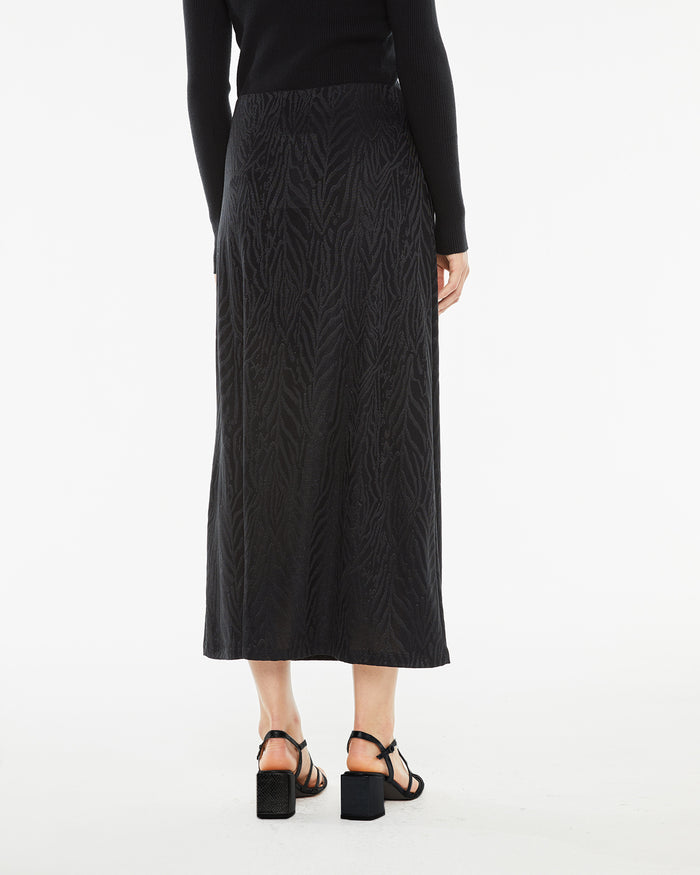 system action Falda midi ajustada jacquard con fruncido cintura 2025