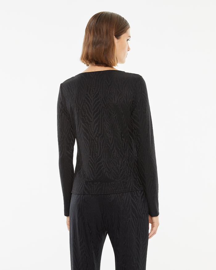 system action Camiseta ajustada jacquard detalle fruncido pecho Outlet