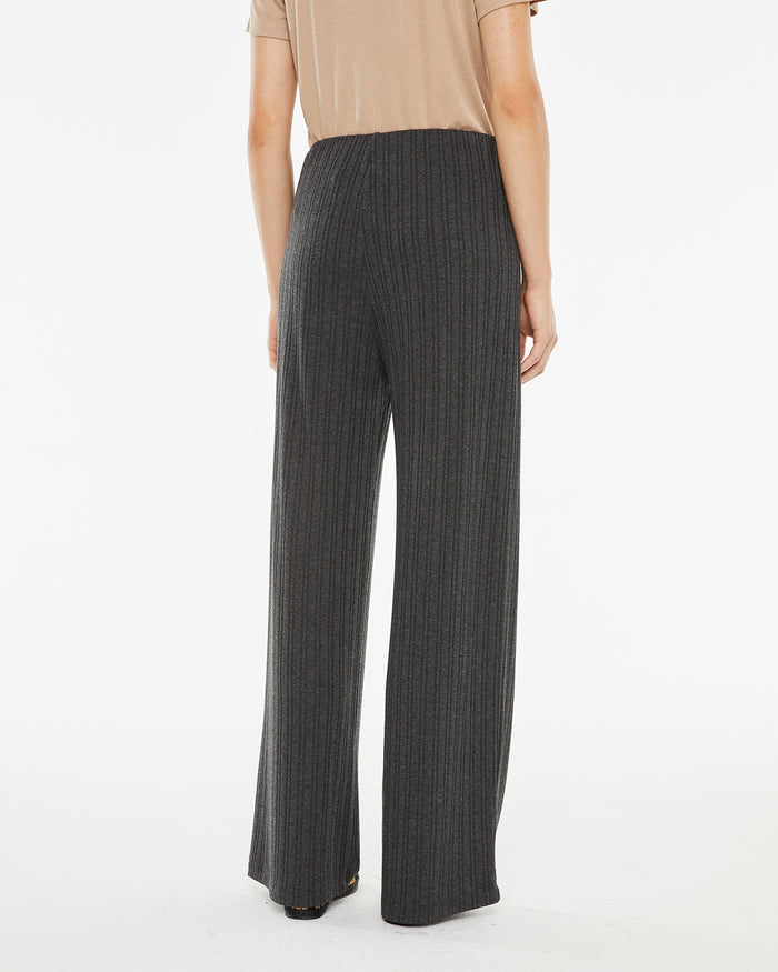 system action Pantalón recto canalé con goma en cinturilla Venta caliente