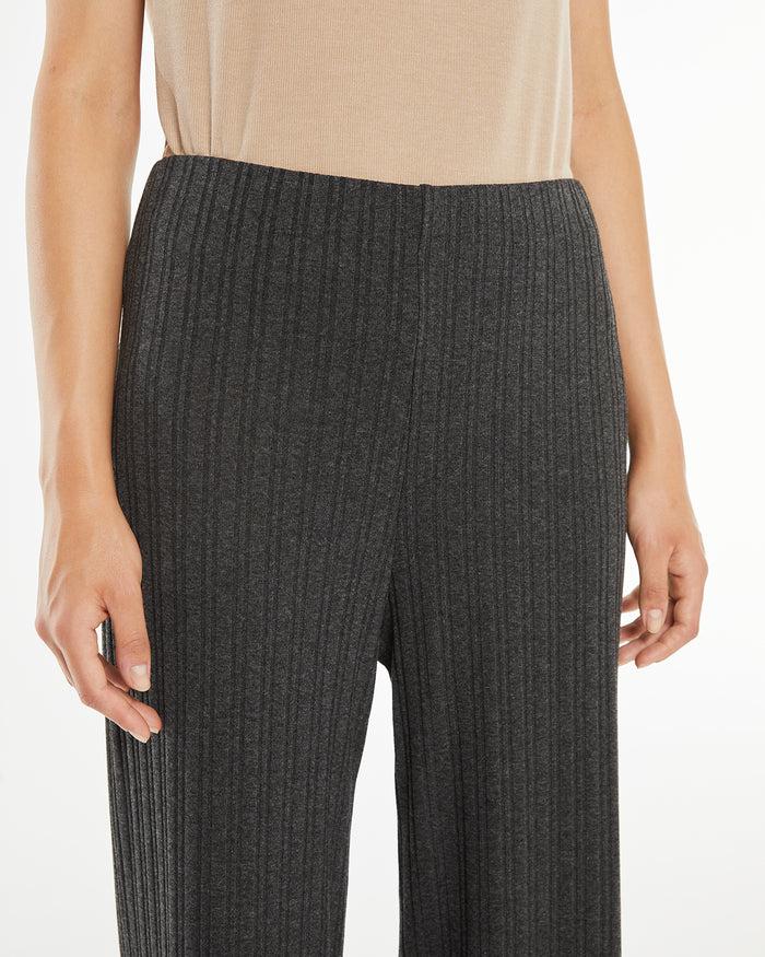system action Pantalón recto canalé con goma en cinturilla Venta caliente