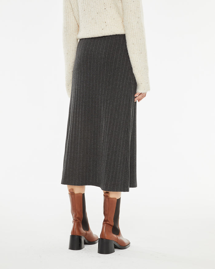 system action Falda midi canalé abertura lateral En oferta