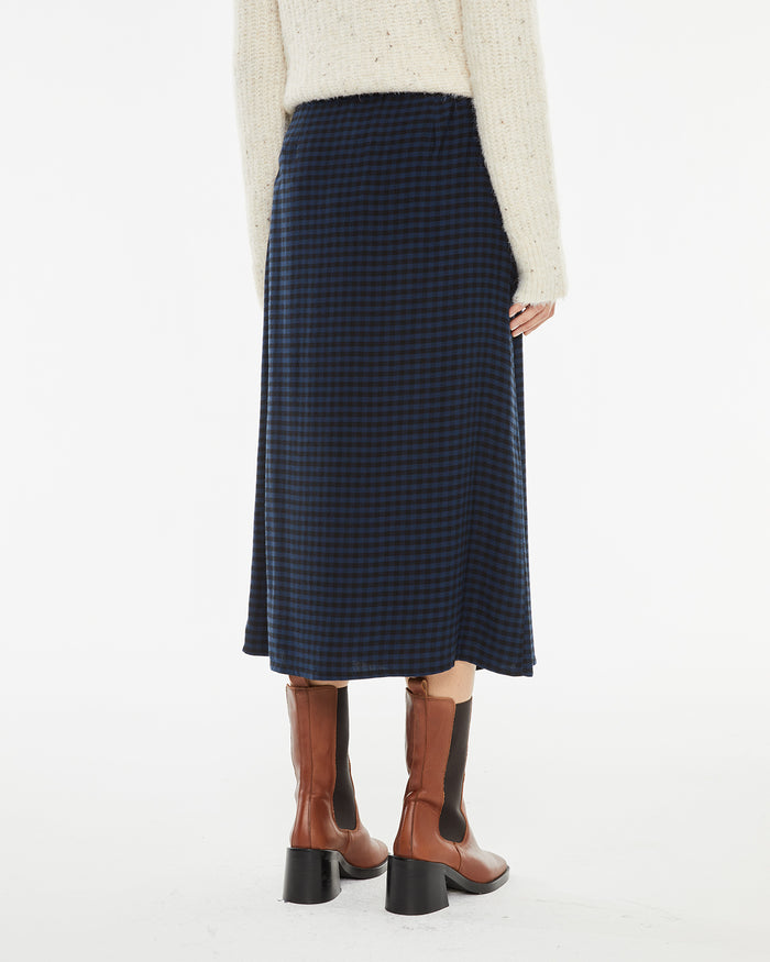 system action Falda midi cuadros detalle costura lateral botones Gran oferta
