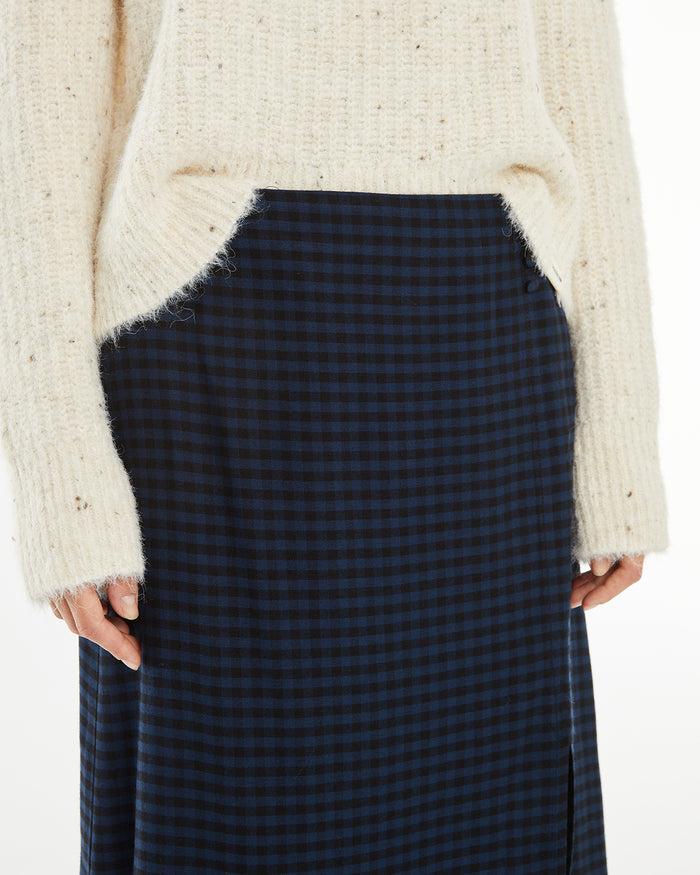system action Falda midi cuadros detalle costura lateral botones Gran oferta