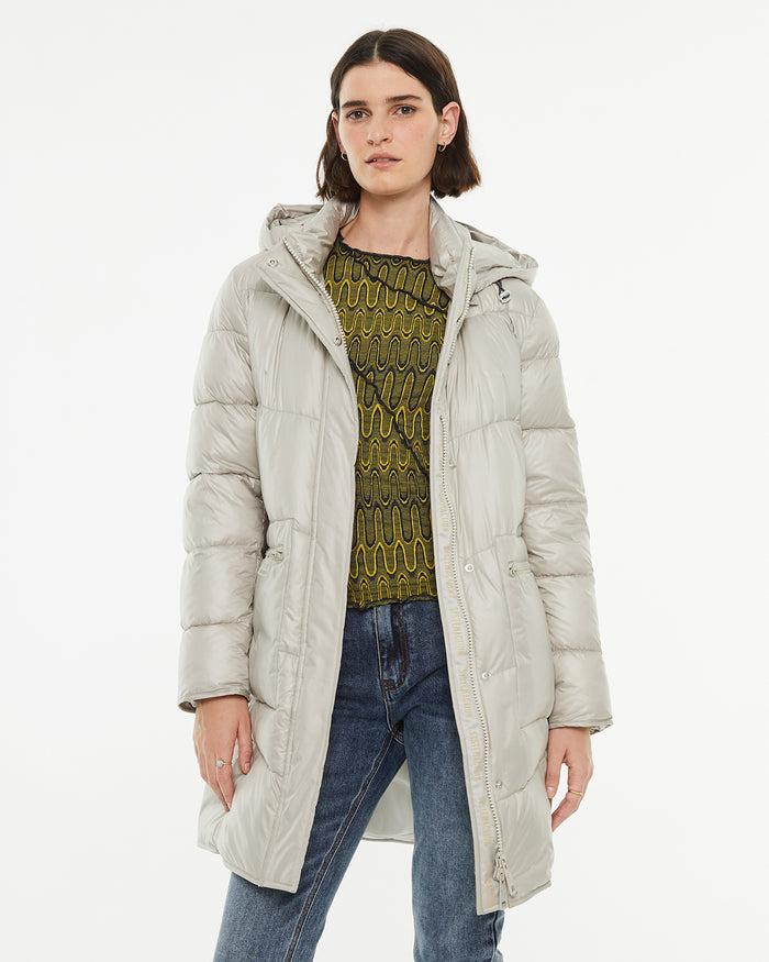 system action Anorak midi acolchado con capucha cierre frontal cremallera Rebajas online