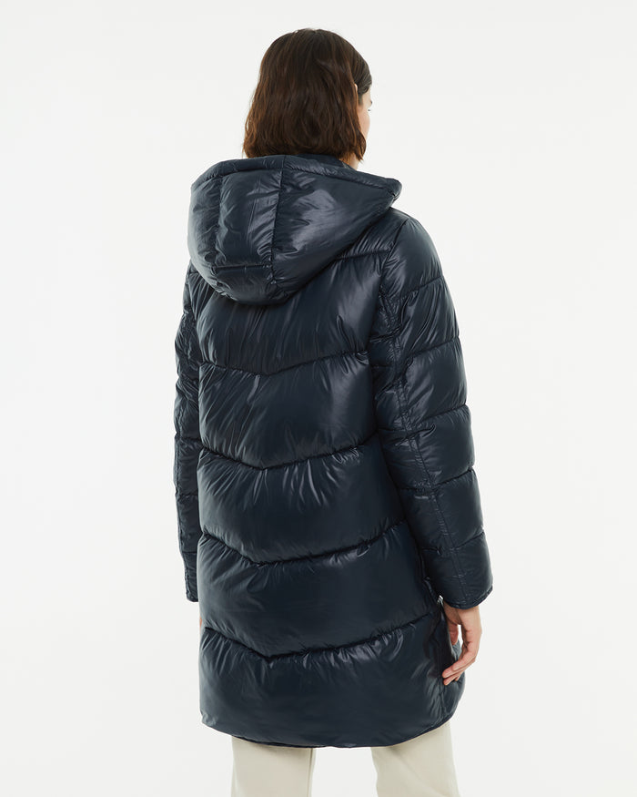 system action Anorak midi acolchado con capucha cierre frontal cremallera Rebajas top