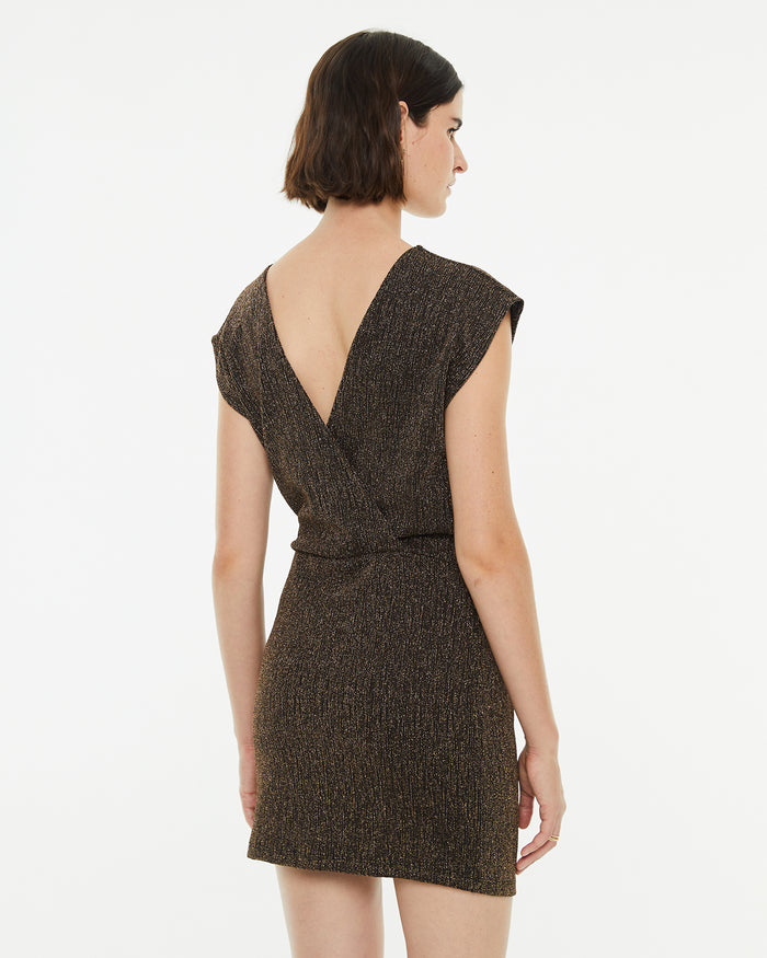 system action Vestido corto hombros caídos y espalda cruzada Último día