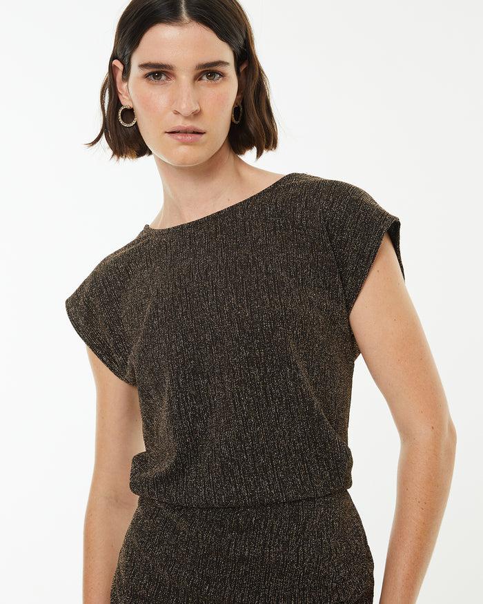 system action Vestido corto hombros caídos y espalda cruzada Último día