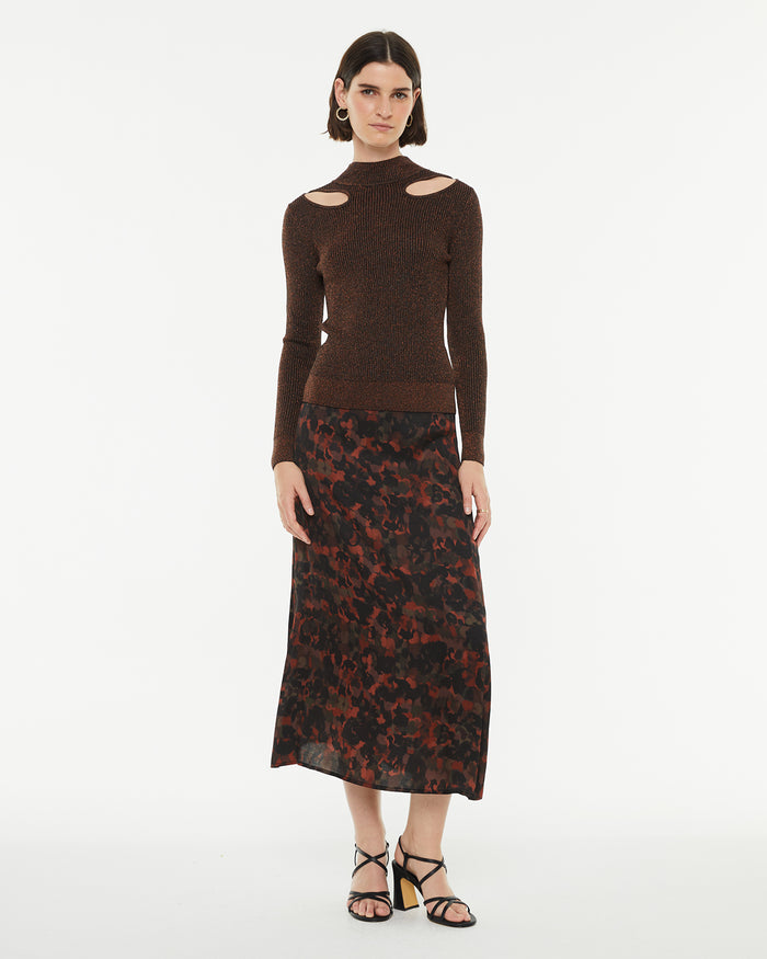 system action Jersey ajustado con brillo detalle cut out Descuentos del mes