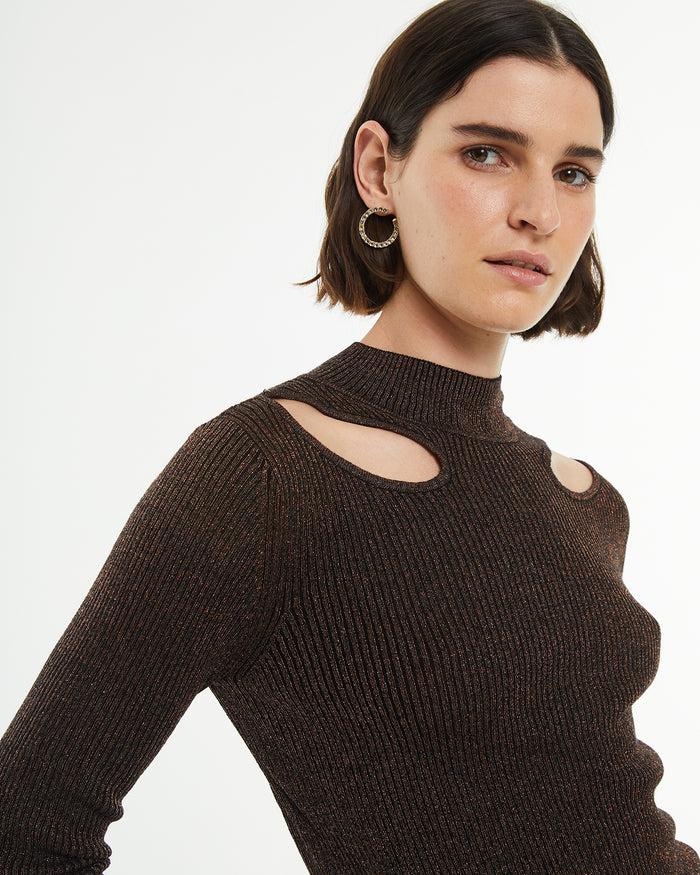 system action Jersey ajustado con brillo detalle cut out Descuentos del mes