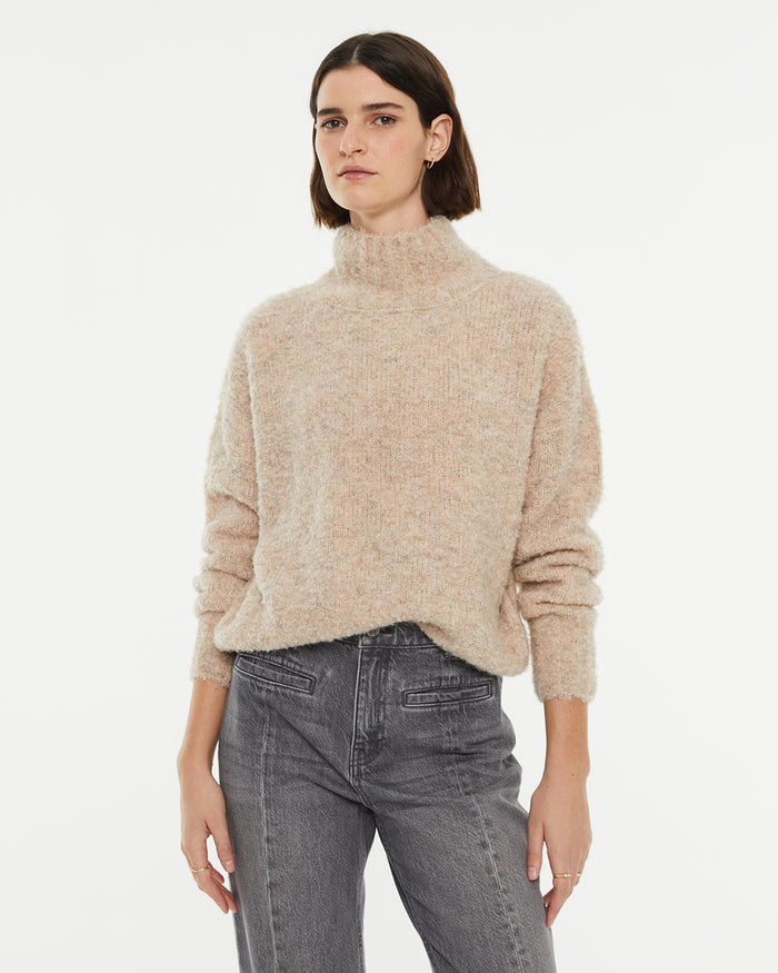 system action Jersey bouclé oversize cuello cisne
