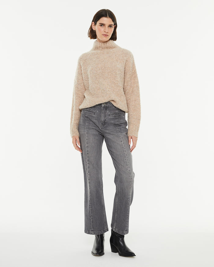 system action Jersey bouclé oversize cuello cisne Grandes ahorros