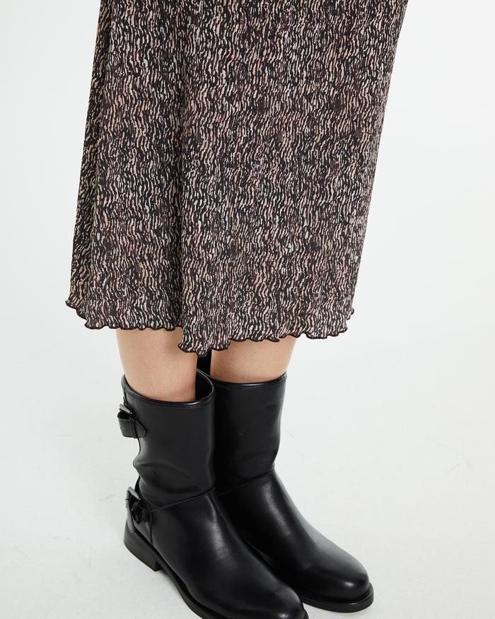 system action Falda midi plisada estampada Outlet online